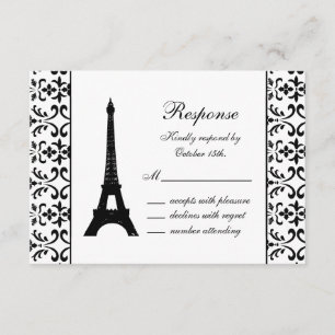 Tres Paris RSVP (weiß) Karte