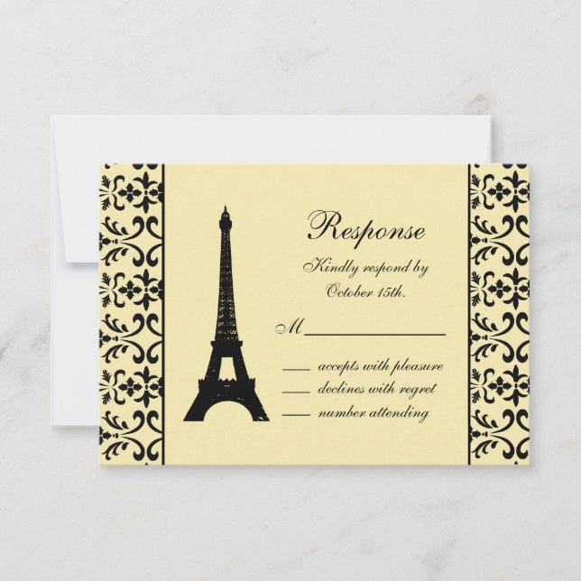 Tres Paris UAWG (gelb) RSVP Karte (Vorderseite)