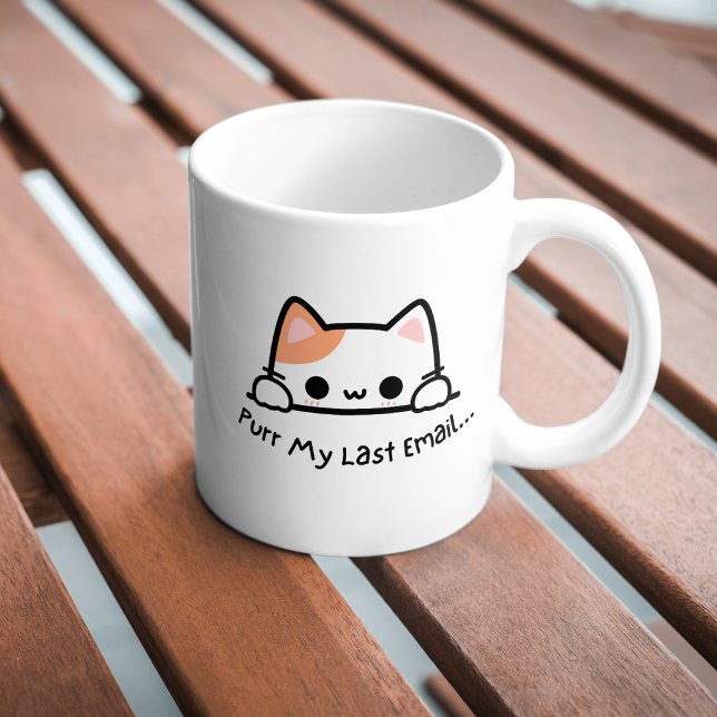 Très tendance Purr Mon Dernier E-mail Café Mug (Créateur téléchargé)