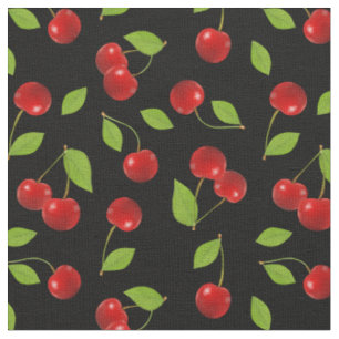 Très tissu de cerise - sur le noir