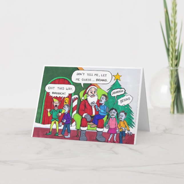 Très une carte de Noël de zombi (Devant)