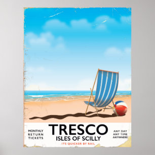 Tresco Isles of Scilly Vintage-Bahnplakat Poster