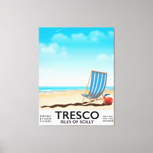 Tresco Isles of Scilly Vintage-Zugposter Leinwanddruck