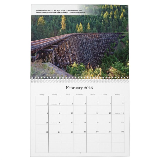 Trestles of Camas Prairie Eisenbahnkalender Kalender (Feb 2026)