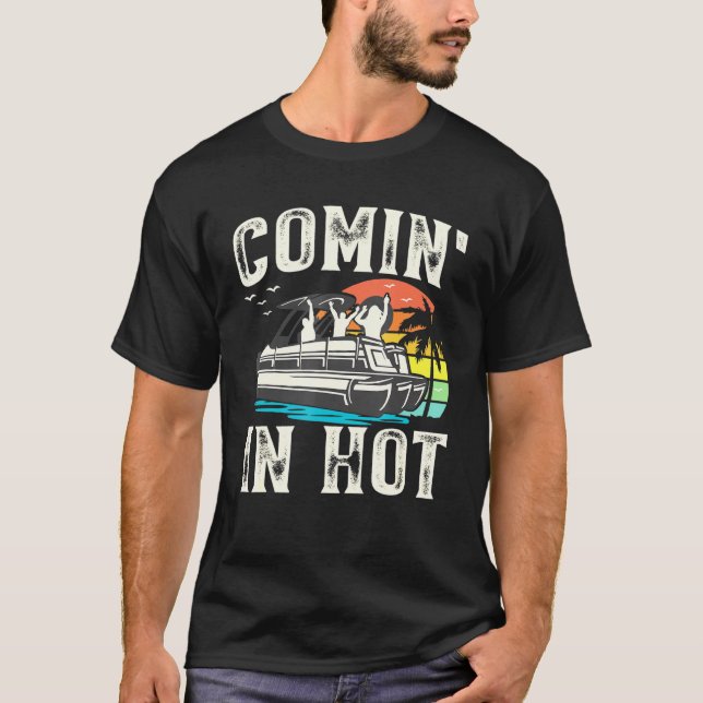 Tretboot in Hot Pontoon Party Pontooning T-Shirt (Vorderseite)