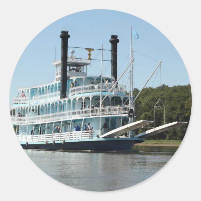 Tretboot & Schleuse Runder Aufkleber (Vorderseite)