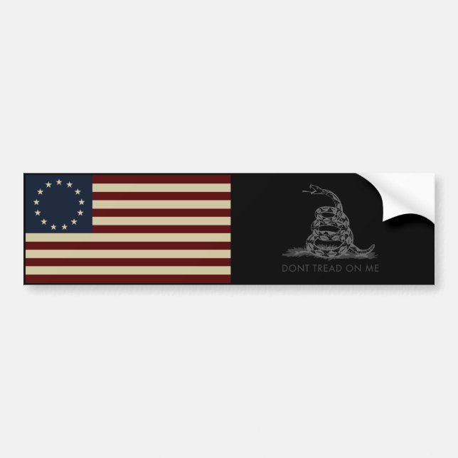 TRETEN Betsy- Rossflagge 1776/NICHT AUF MIR Autoaufkleber (Vorne)