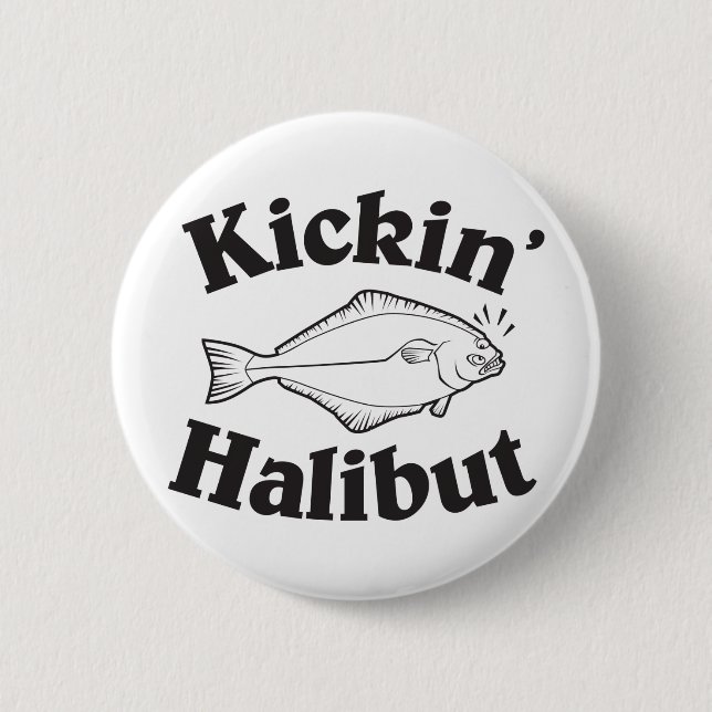 Treten des Heilbutts Button (Vorderseite)