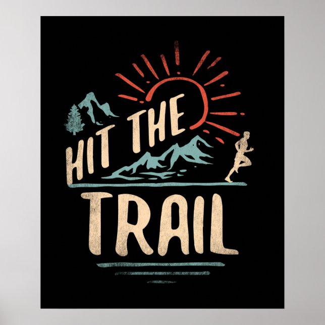 Treten Sie auf den Trail Runner - Retro Style Vint Poster (Vorne)