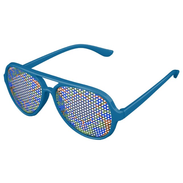 Treten Sie ein in Summer Blue Waves Aviator Party  Partybrille (Schrägansicht)
