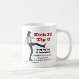 Treten Sie es 1 Halt, der versucht, perfekt zu Kaffeetasse