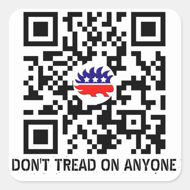 Treten Sie keinem libertären Party QR-Sticker auf Quadratischer Aufkleber (Vorderseite)