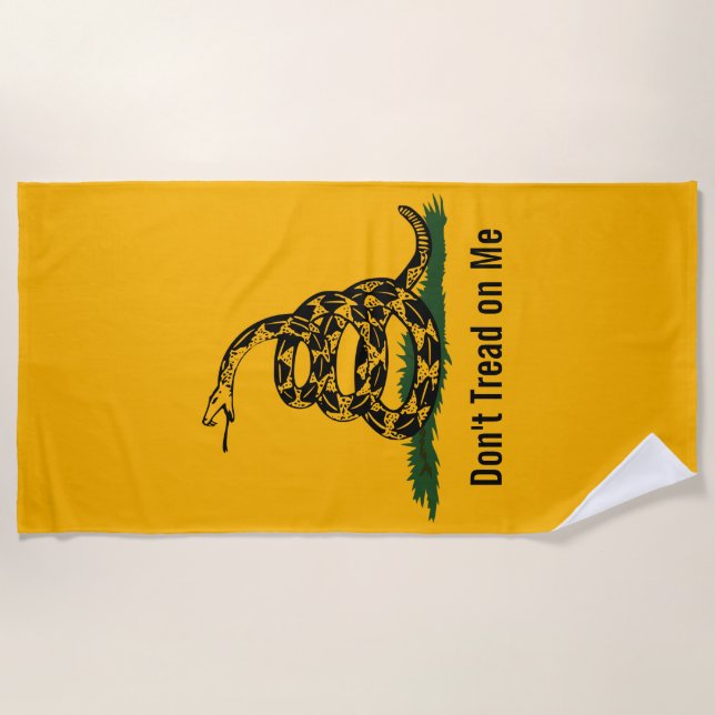 Treten Sie mir nicht auf die Gadsdenflagge Strandtuch (Vorderseite)