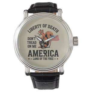 Treten Sie mir nicht auf Eichhörnchenfreiheit Armbanduhr