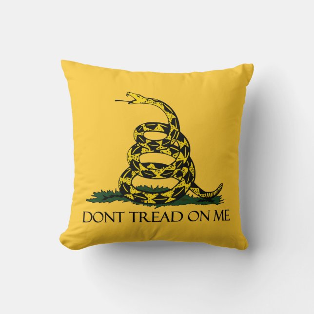 Treten Sie mir nicht auf, Gadsden Flag Patriotisch Kissen (Vorderseite)