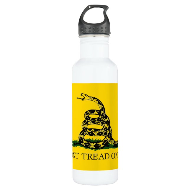 Treten Sie mir nicht auf - Gadsdenflagge Edelstahlflasche (Vorderseite)
