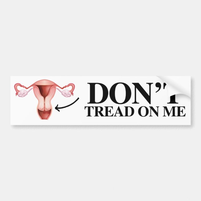 Treten Sie mir nicht auf - Uterus - Feministischer Autoaufkleber (Vorne)