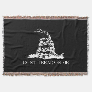 Treten Sie mir nicht die Gadsden-Flagge SCHWARZ-WE Decke
