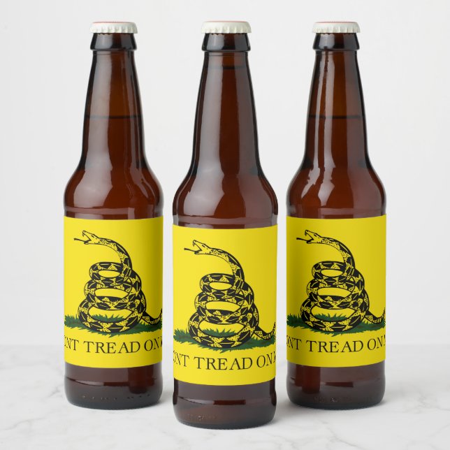Treten Sie nicht auf meiner Gadsden-Flagge Bierflaschenetikett (Flaschen)