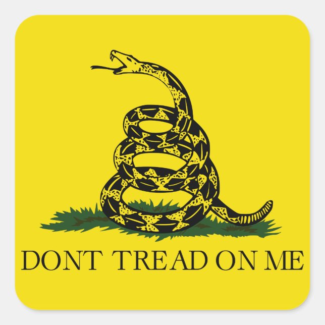 Treten Sie nicht auf meiner Gadsden-Flagge Quadratischer Aufkleber (Vorderseite)