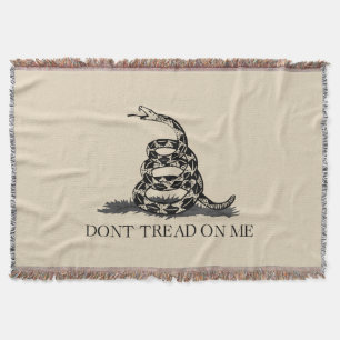 Treten Sie nicht auf mich Gadsden Flag BLACK BEIGE Decke
