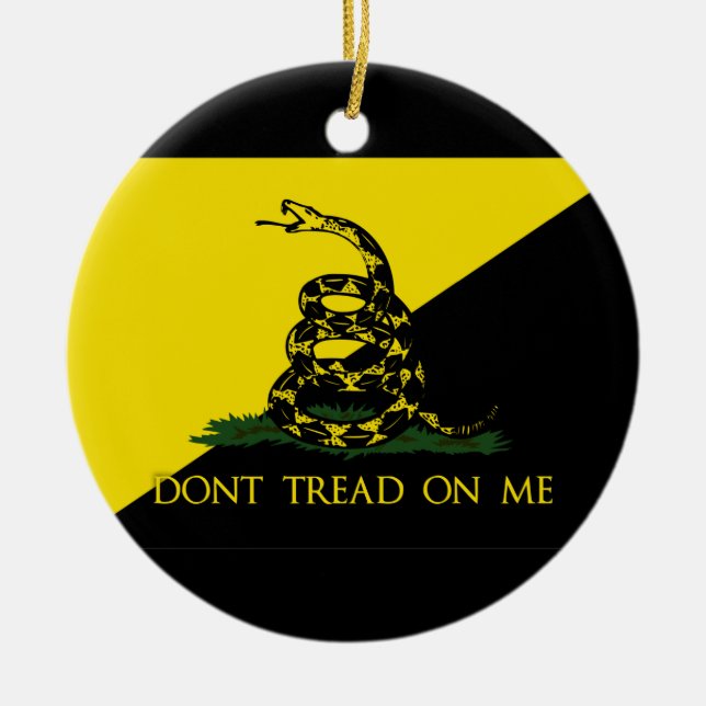 Treten Sie nicht auf mir Anarchisten-Flagge Keramikornament (Vorne)
