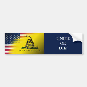 "Treten Sie nicht auf mir" Flagge/USA Autoaufkleber