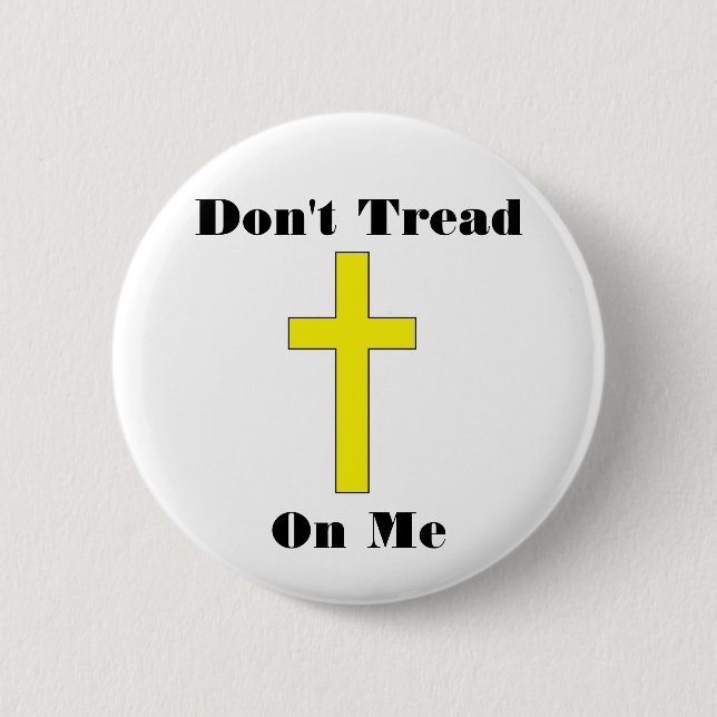 Treten Sie nicht auf mir queres religiöses Button (Vorderseite)