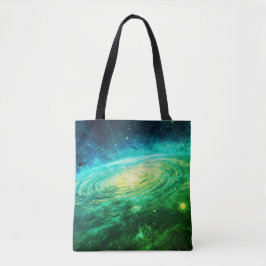 Treten Sie stilvoll auf mit einer grünen Galaxie a Tasche