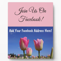 Treten Sie uns auf Facebook bei! Counter Plaque Ad