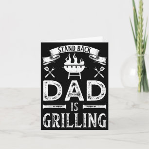 Treten Sie zurück, Papa grillt BBQ-Barbecue-Väter Karte