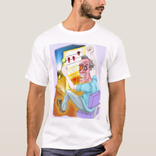 Treten und schreiender Spieler T-Shirt