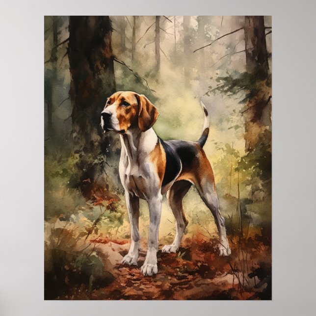 Treten Walker Coonhound Dog Art Print Poster (Vorne)
