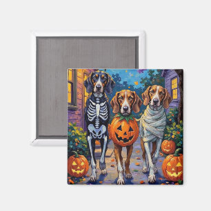 Treten Walker Coonhound in Halloween-Kostümen Magnet