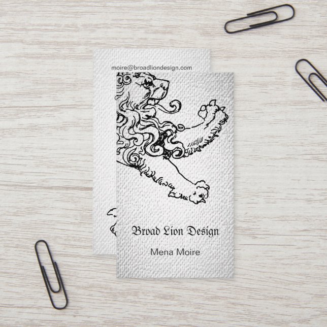 Tretenlöwe Texturblick Visitenkarte (Vorderseite/Rückseite Beispiel)