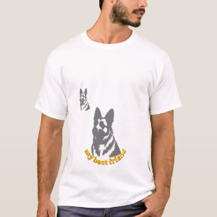 Treu Gesicht Deutscher Schäferhund Lila Grafik T-S T-Shirt