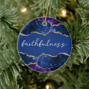 Treu Inspirierendes Wort Galaxy Achat Keramik Ornament