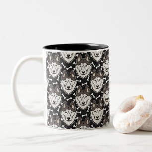 Treu Siberian Husky Arktischer Schlittenhund Haust Zweifarbige Tasse