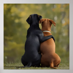 Treue Freunde Hunde-Fotografie Poster