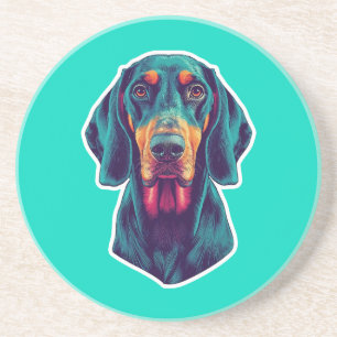 Treue Glow – Lebendiges Bluetick Coonhound Pop Art Getränkeuntersetzer
