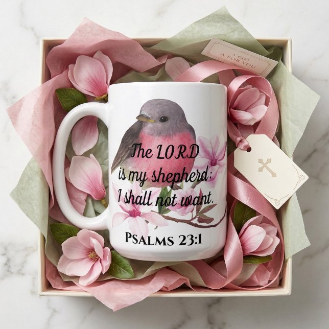 Treue: Psalmen 23:1 Tasse Bird (Von Creator hochgeladen)