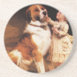Treue von Charles Burton Barber, Bernhardiner-Hund Getränkeuntersetzer