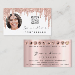 Treuekarte 10 Punch Golden Crown Rose QR Foto Visitenkarte