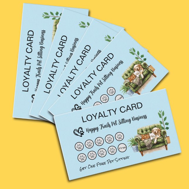 Treuekarte für Heimtiere und für Hundewanderer (Pet Care Business Loyalty cards)