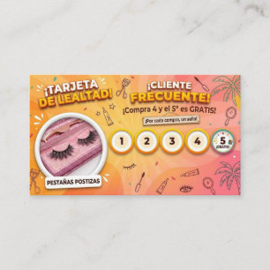 Treuekarte Wimpern-Shop für die hispanische Gemein Visitenkarte