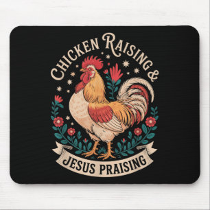Treuer Hühnerbauer Lustiger Christlicher Retro-Spr Mousepad