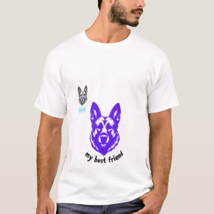 Treues Deutsches Schäferhund-Gesicht Lila Grafik T T-Shirt