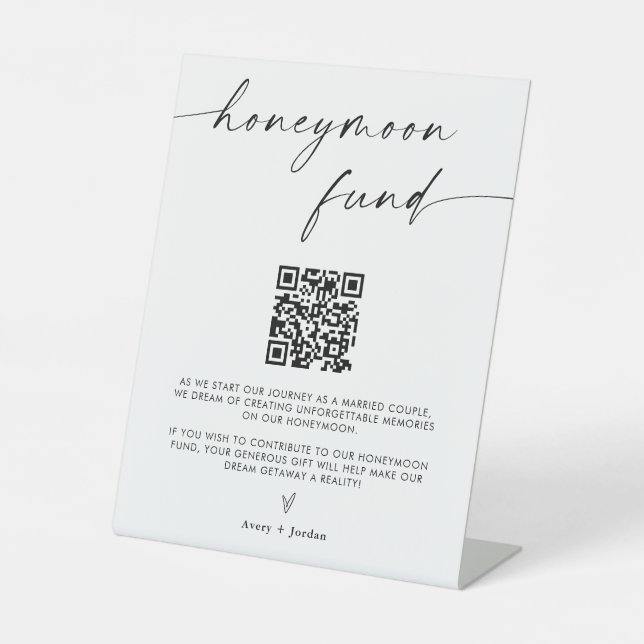 Treuhandfonds QR Code-Zeichen | 8x10" Moderne Hoch Sockelschild (Vorderseite)
