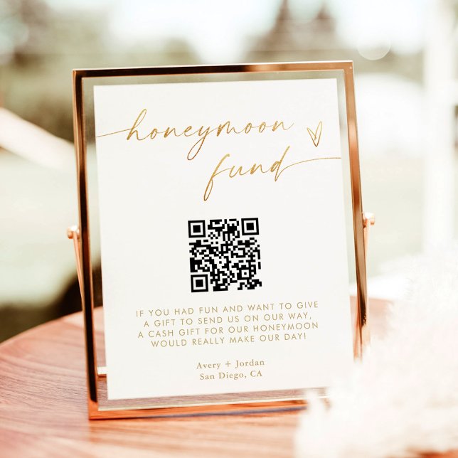 Treuhandfonds QR Code-Zeichen, Gold Foil Effekt Poster (Von Creator hochgeladen)