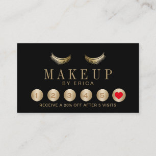 Treuhandkarte   Black & Gold Lashes Makeup Artist Treuekarte